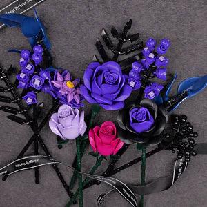 Purple Rose Bouquet Building Blocks Set - DIY Flower by Extoril