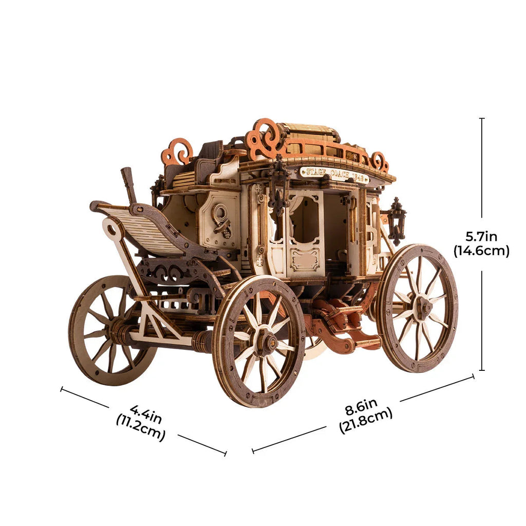 Victorian Stagecoach Musical Mechanical Kit - 3D Wooden Puzzle by Extoril