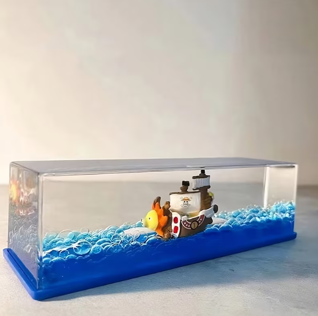 One Piece Floating Ship Fluid Drift Bottle Desktop Decoration