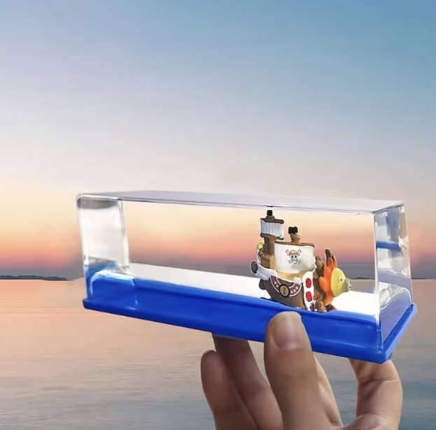 One Piece Floating Ship Fluid Drift Bottle Desktop Decoration
