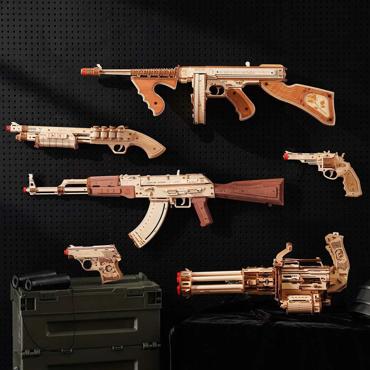 Ultimate Rotating Barrel Machine Gun - 3D Wooden Puzzle Kit - 3D Wooden Puzzle by Extoril