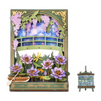 Monet's Garden 3D Wooden Puzzle with LED Lighting - DIY Flower by Extoril