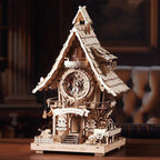 Woodland Cuckoo Clock 3D Wooden Puzzle Kit with LED Lights - 3D Wooden Puzzle by Extoril