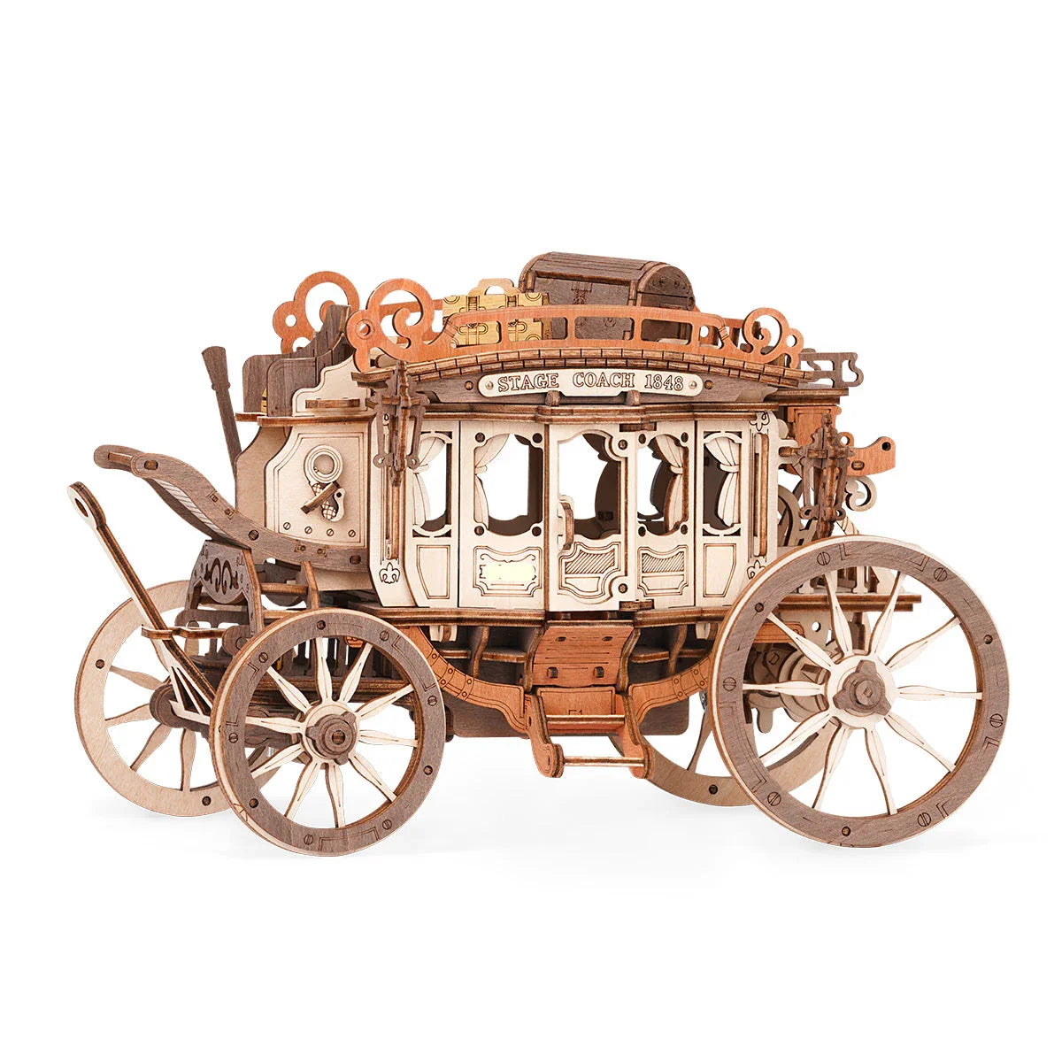 Victorian Stagecoach Musical Mechanical Kit - 3D Wooden Puzzle by Extoril