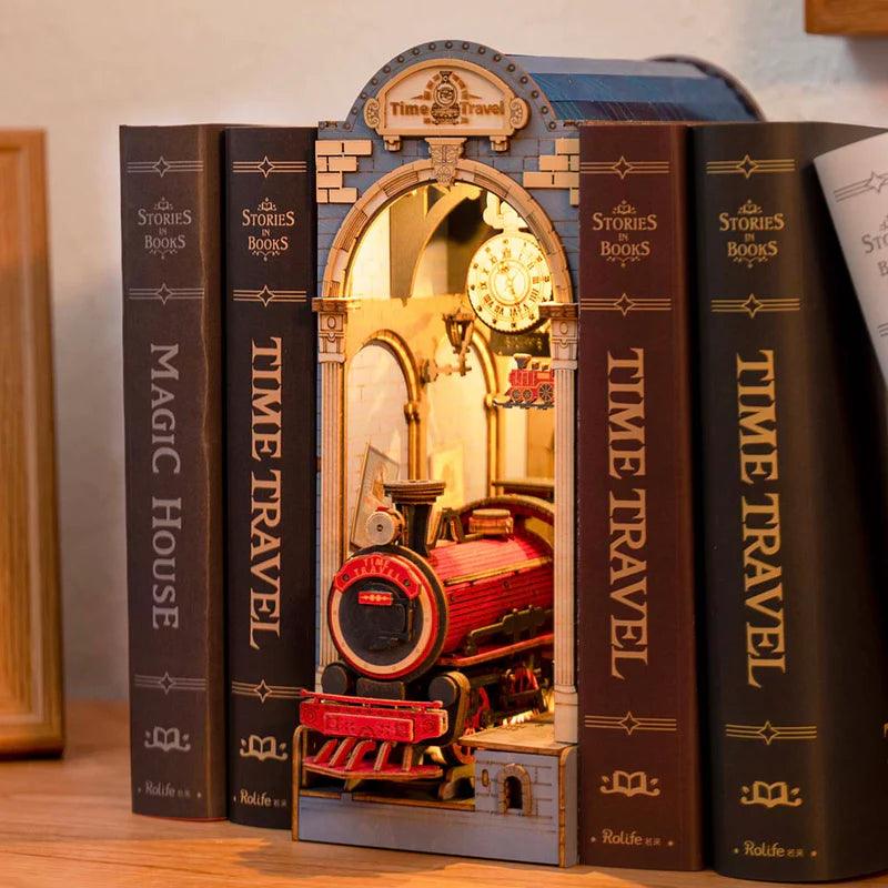 Diy Book Nook Shelf - Time Travel Railway - DIY Booknooks by Extoril