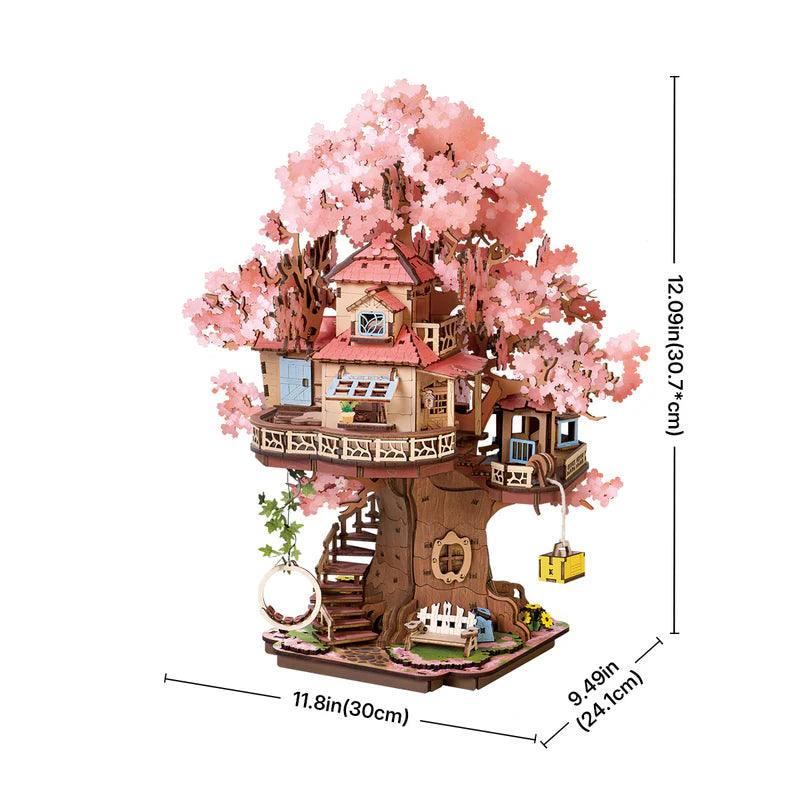Sakura Tree House DIY Assembly Kit - 3D Wooden Puzzle by Extoril