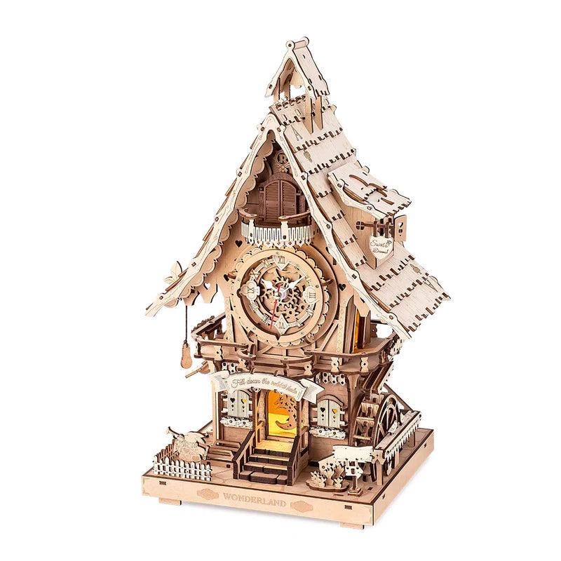 Woodland Cuckoo Clock 3D Wooden Puzzle Kit with LED Lights - 3D Wooden Puzzle by Extoril