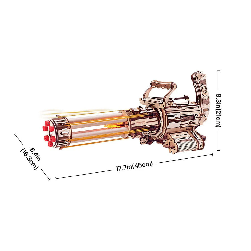Ultimate Rotating Barrel Machine Gun - 3D Wooden Puzzle Kit - 3D Wooden Puzzle by Extoril