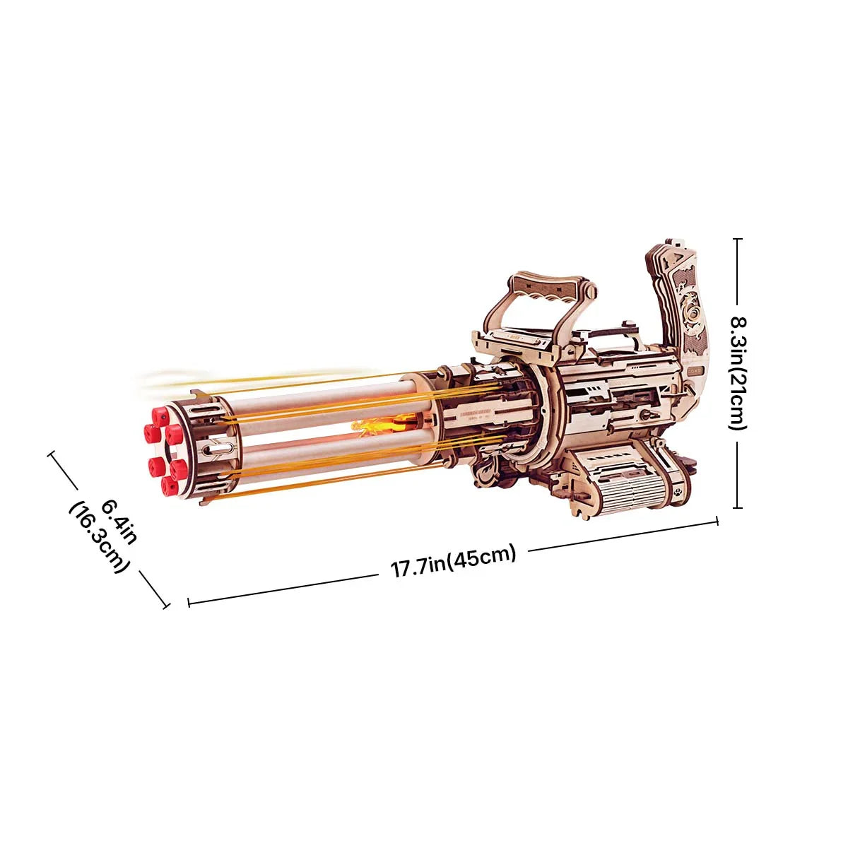 Ultimate Rotating Barrel Machine Gun - 3D Wooden Puzzle Kit - 3D Wooden Puzzle by Extoril