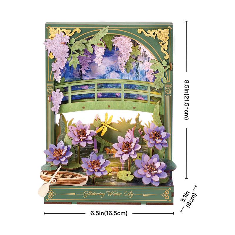 Monet's Garden 3D Wooden Puzzle with LED Lighting - DIY Flower by Extoril
