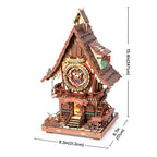 Woodland Cuckoo Clock 3D Wooden Puzzle Kit with LED Lights - 3D Wooden Puzzle by Extoril