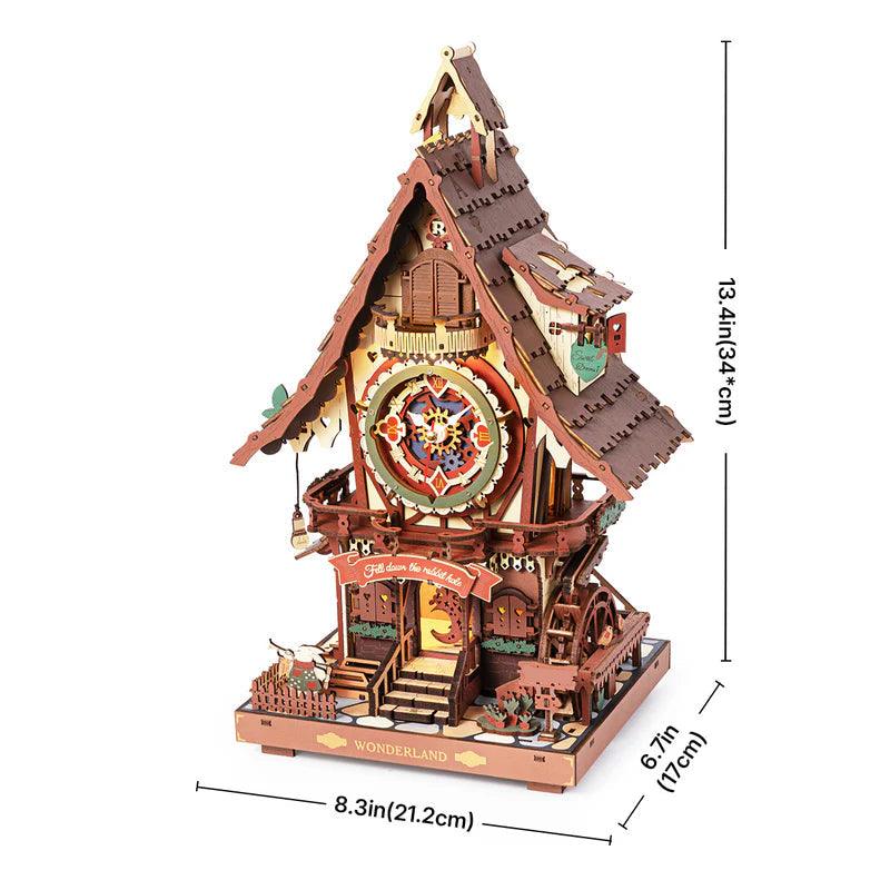 Woodland Cuckoo Clock 3D Wooden Puzzle Kit with LED Lights - 3D Wooden Puzzle by Extoril