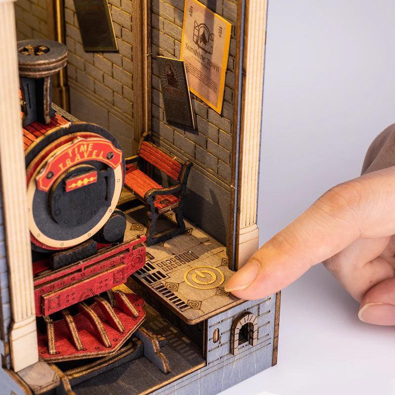 Diy Book Nook Shelf - Time Travel Railway - DIY Booknooks by Extoril