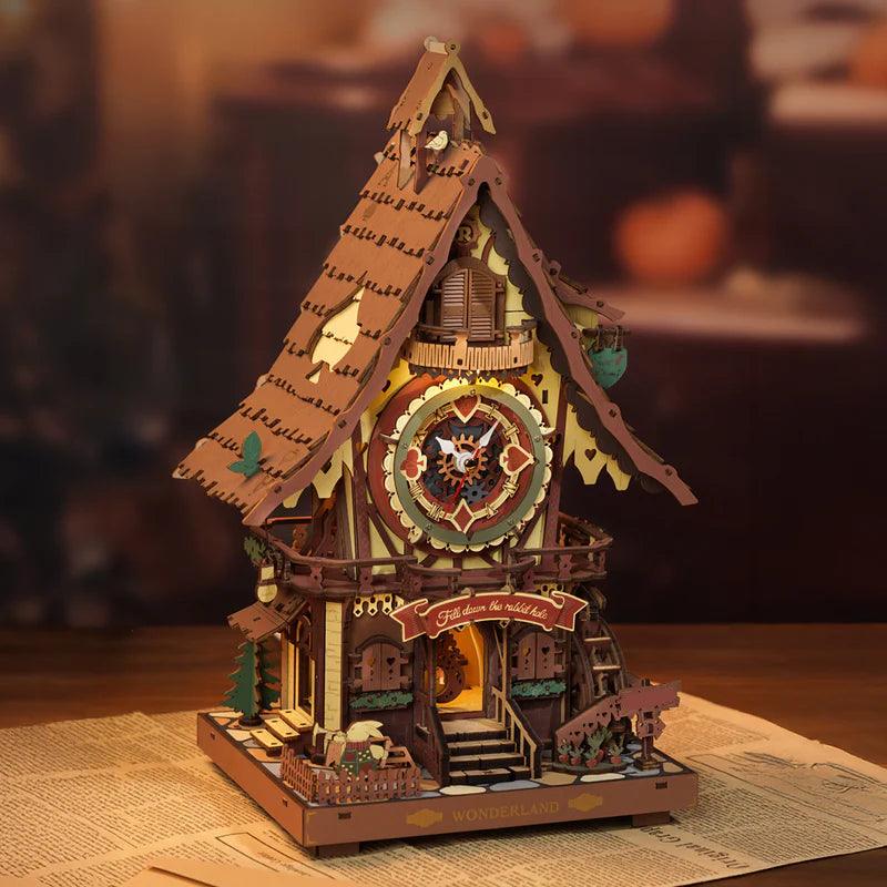 Woodland Cuckoo Clock 3D Wooden Puzzle Kit with LED Lights - 3D Wooden Puzzle by Extoril