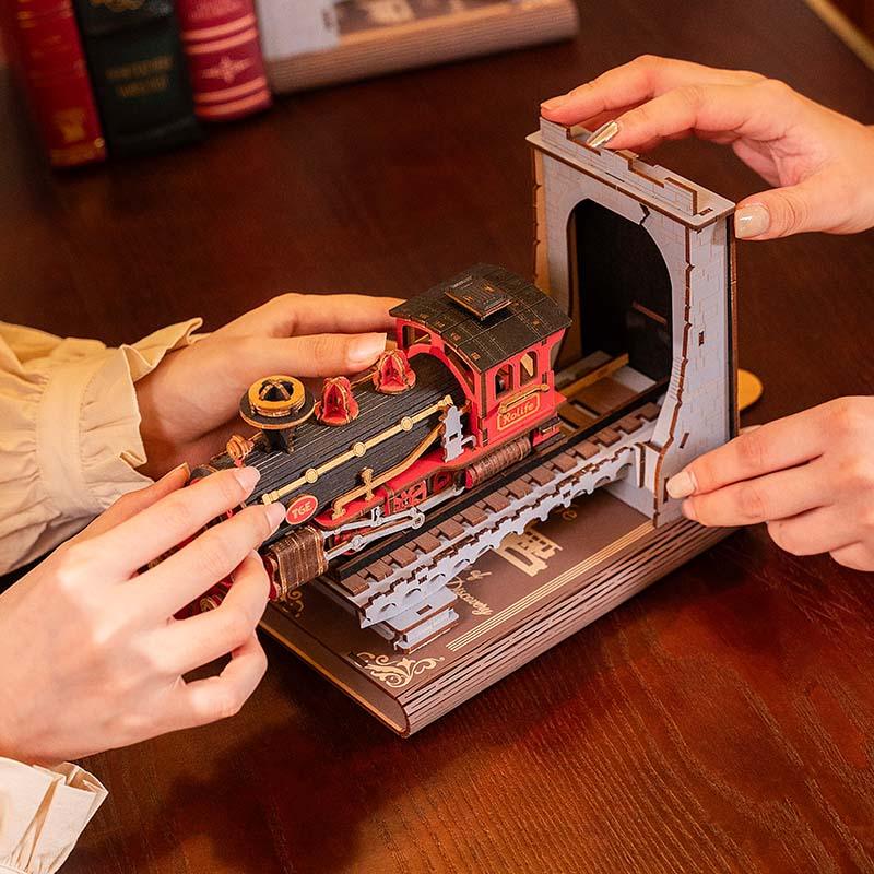 Diy Book Nook Shelf - Railway Train Bookend - DIY Booknooks by Extoril