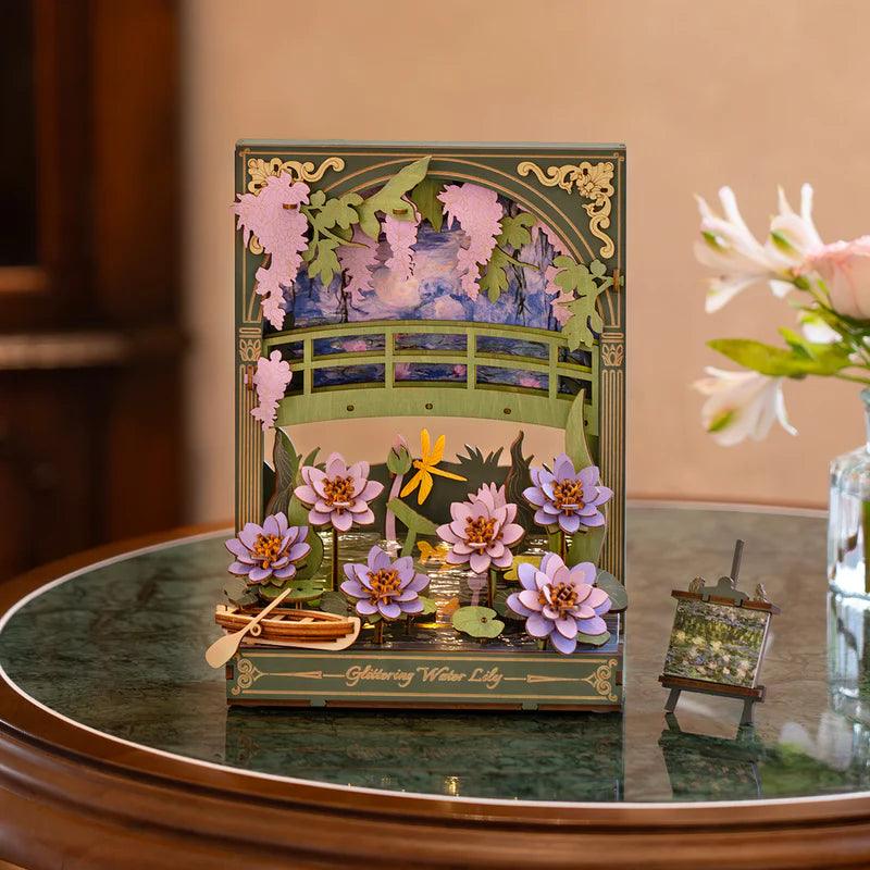 Monet's Garden 3D Wooden Puzzle with LED Lighting - DIY Flower by Extoril