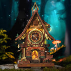 Woodland Cuckoo Clock 3D Wooden Puzzle Kit with LED Lights - 3D Wooden Puzzle by Extoril