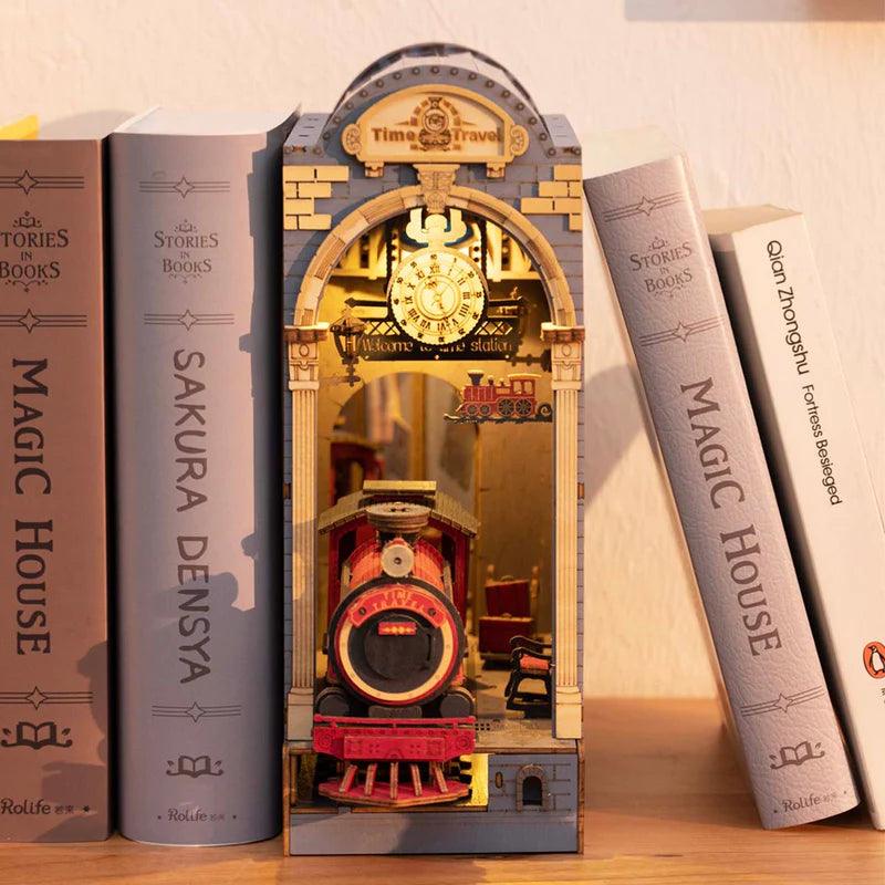 Diy Book Nook Shelf - Time Travel Railway - DIY Booknooks by Extoril