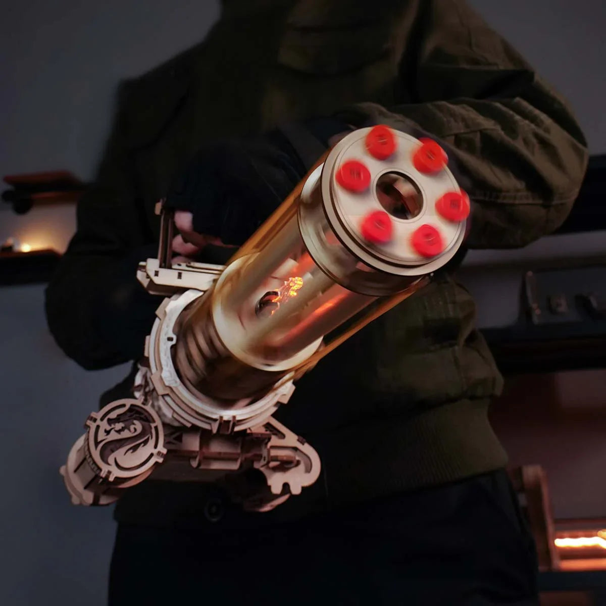 Ultimate Rotating Barrel Machine Gun - 3D Wooden Puzzle Kit - 3D Wooden Puzzle by Extoril