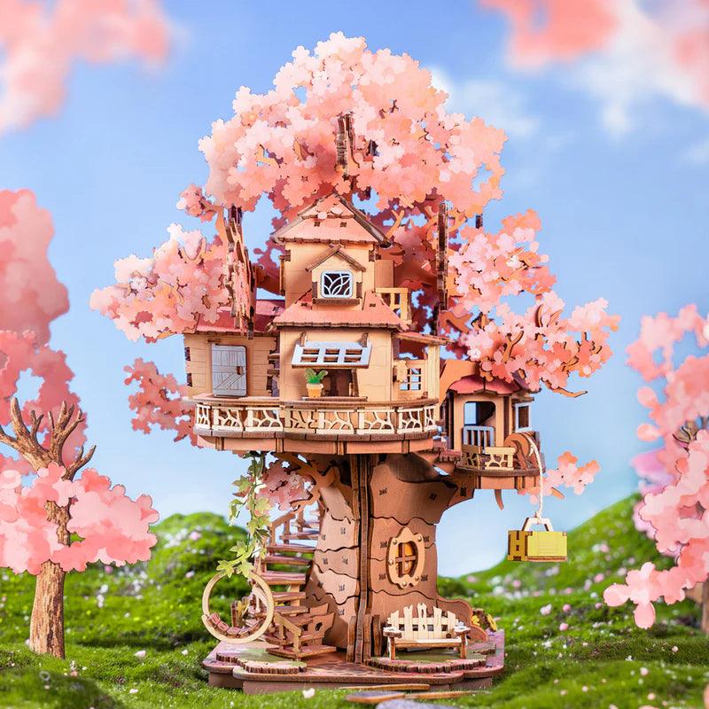 Sakura Tree House DIY Assembly Kit - 3D Wooden Puzzle by Extoril