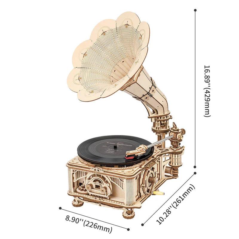 Vintage Melody Maker DIY Wooden Gramophone Kit - 3D Wooden Puzzle by Extoril