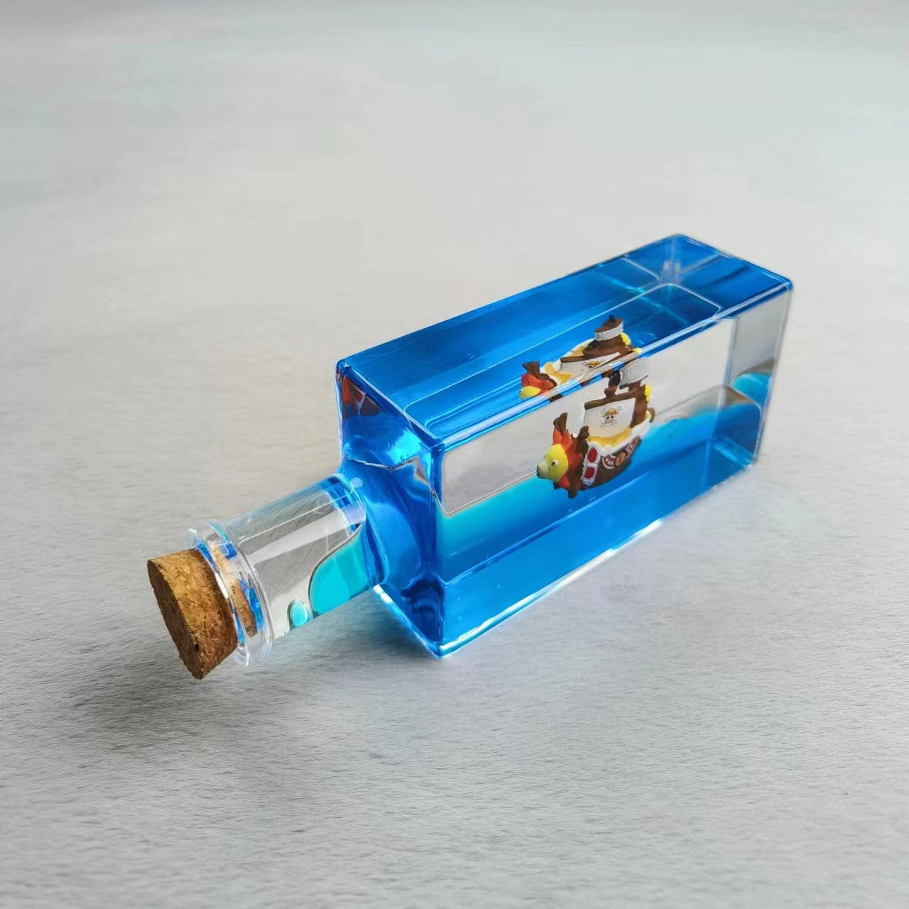 One Piece Floating Ship Fluid Drift Bottle Desktop Decoration