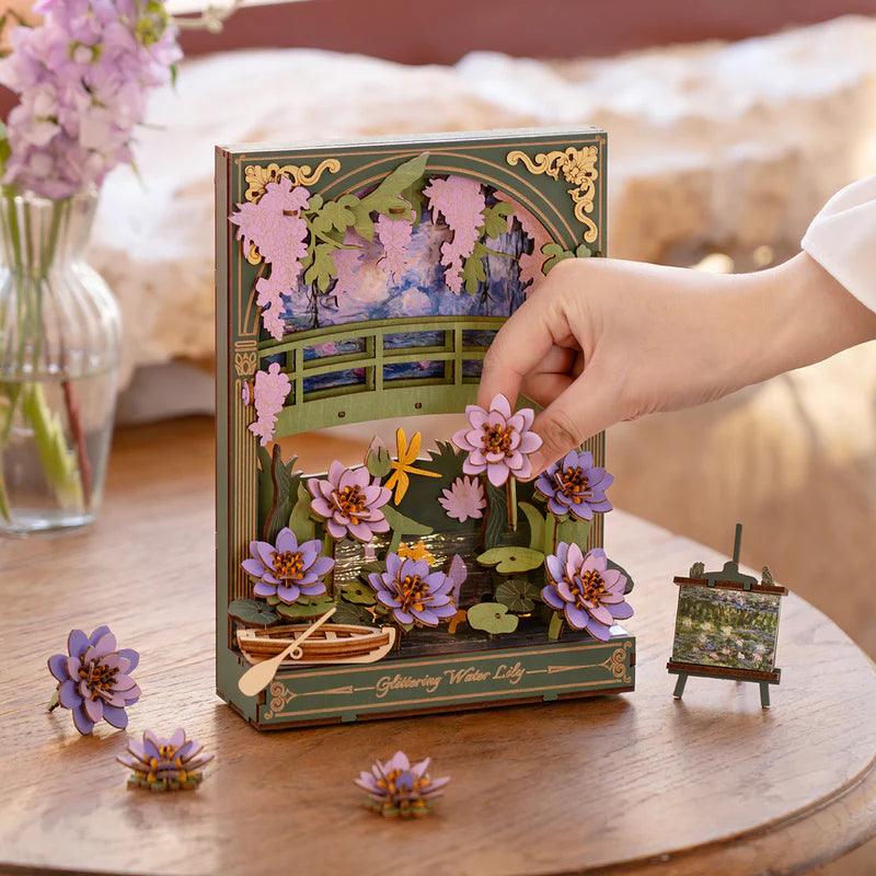 Monet's Garden 3D Wooden Puzzle with LED Lighting - DIY Flower by Extoril