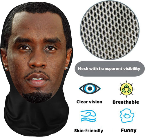 Generic Realistic Face Mask HD Print Breathable Nylon Cosplay Costume