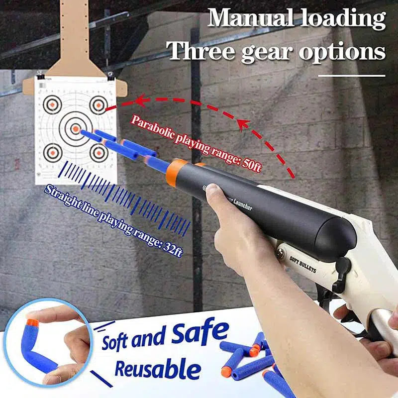 HDS68 Pump Action Nerf Shotgun With Gas Cylinder Double Barrel