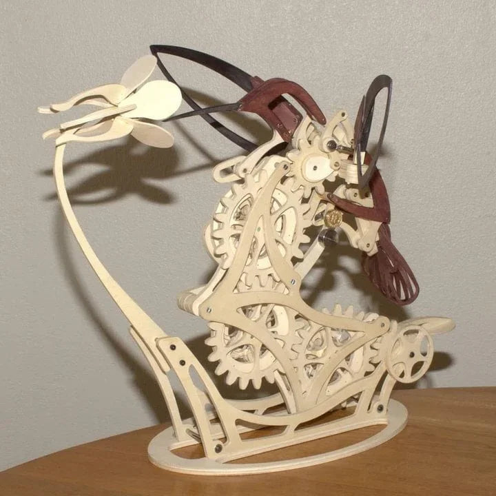 Kinetic Hummingbird Sculpture - 3D Wooden Mechanical Puzzle Kit - 3D Wooden Puzzle by Extoril