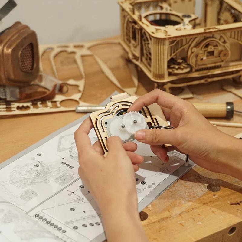 Vintage Melody Maker DIY Wooden Gramophone Kit - 3D Wooden Puzzle by Extoril