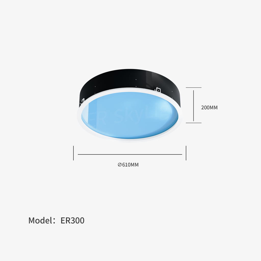 SkyLume ER round skylight installed in ceiling