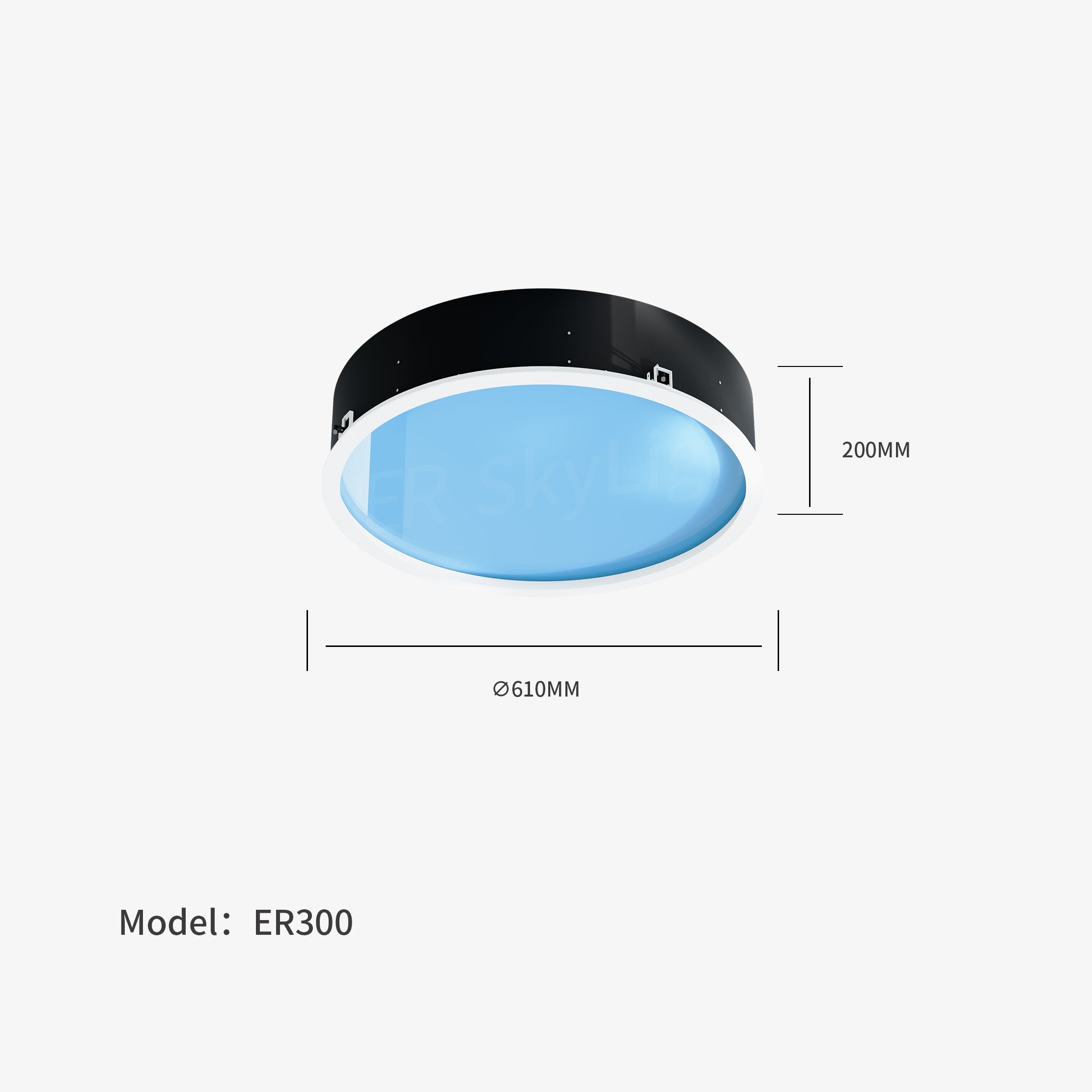 SkyLume ER round skylight installed in ceiling