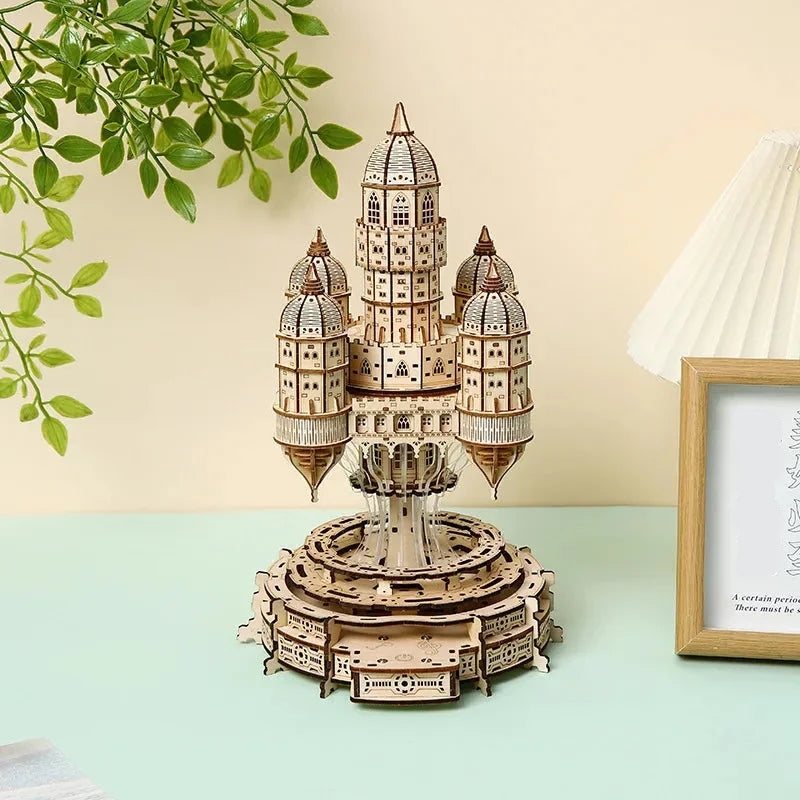 Celestia Castle Illuminated Musical 3D Wooden Puzzle - 3D Wooden Puzzle by Extoril