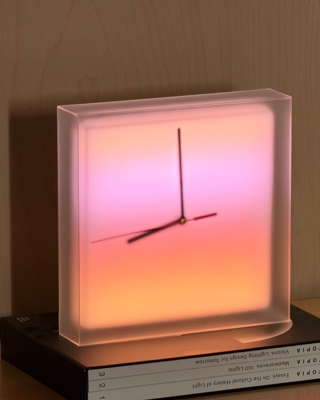 Solarglow Aurora Clock frosted acrylic purple gradient
