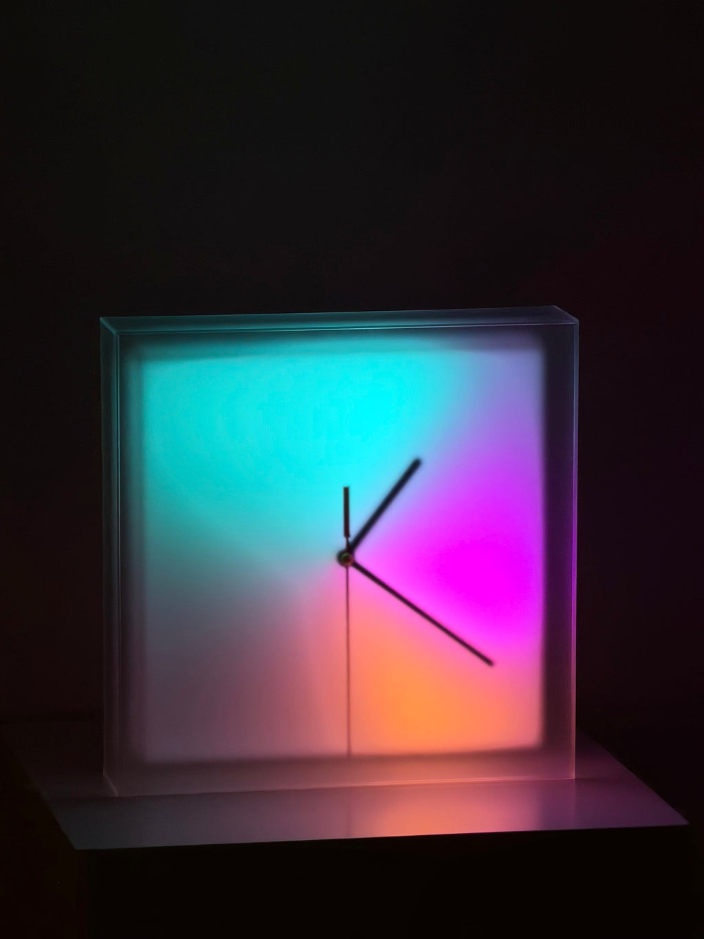 Solarglow Aurora Clock teal and magenta color palette