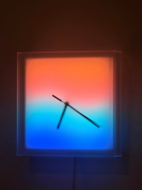 Solarglow Aurora Clock sunset orange and blue gradient