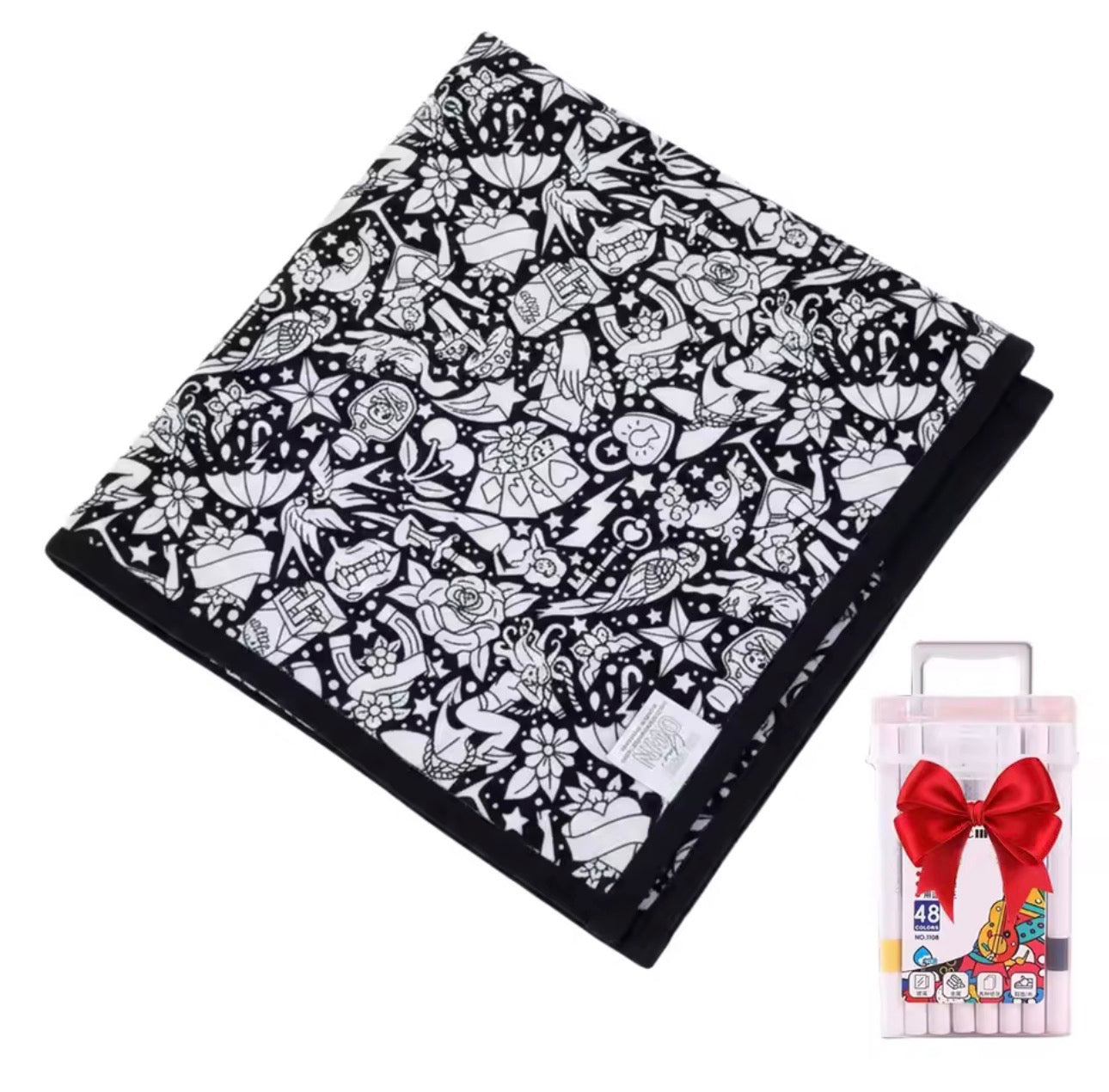 ArtNest colorable throw blanket Creative Mind design - stress relief coloring blanket by Extoril