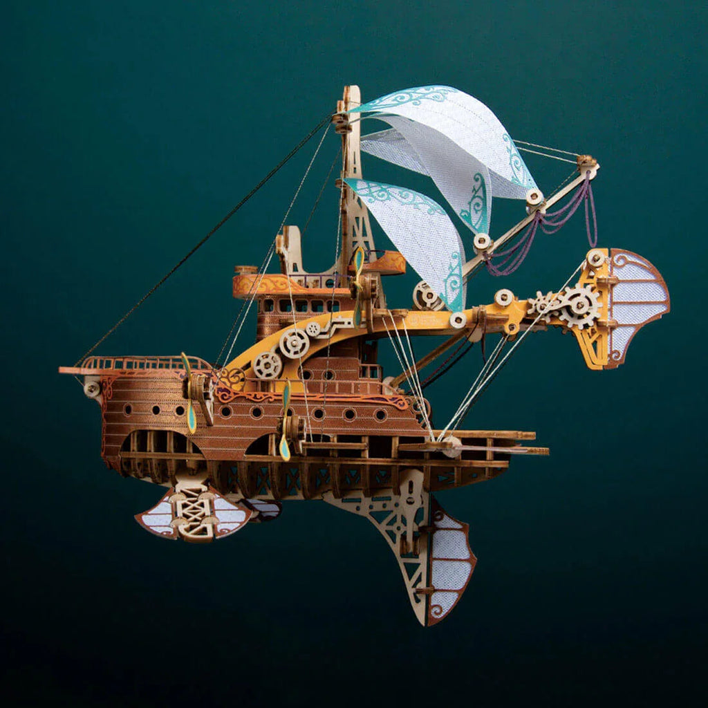 Steampunk Fantasy Airship 3D Wooden Puzzle Model - 3D Wooden Puzzle by Extoril
