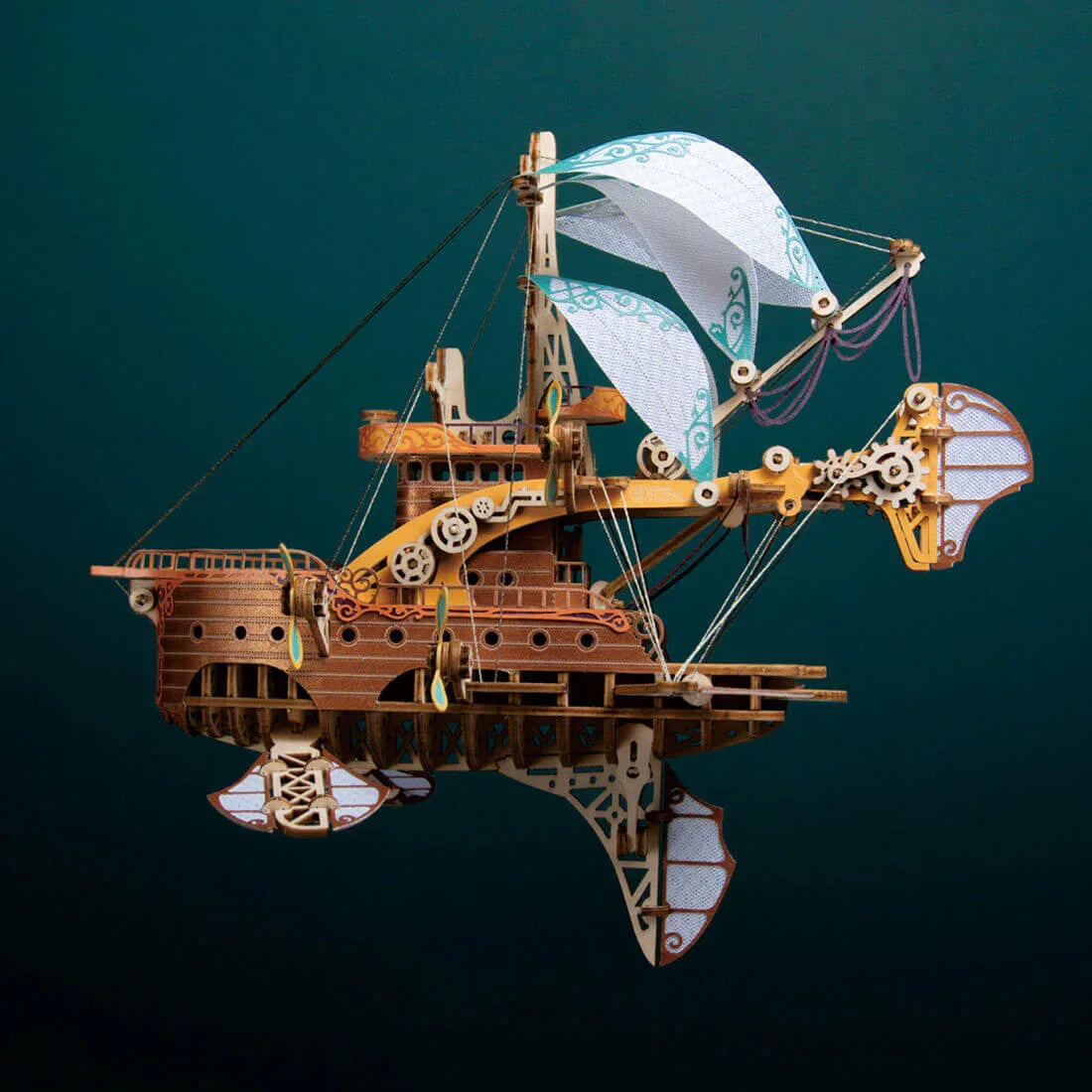 Steampunk Fantasy Airship 3D Wooden Puzzle Model - 3D Wooden Puzzle by Extoril