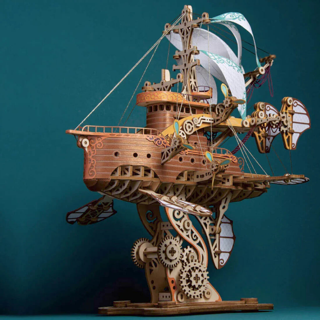 Steampunk Fantasy Airship 3D Wooden Puzzle Model - 3D Wooden Puzzle by Extoril