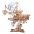 Steampunk Fantasy Airship 3D Wooden Puzzle Model - 3D Wooden Puzzle by Extoril