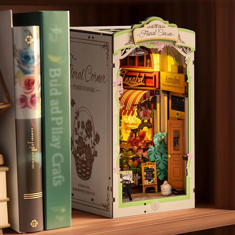 Diy Book Nook Shelf - Floral Corner - DIY Booknooks by Extoril