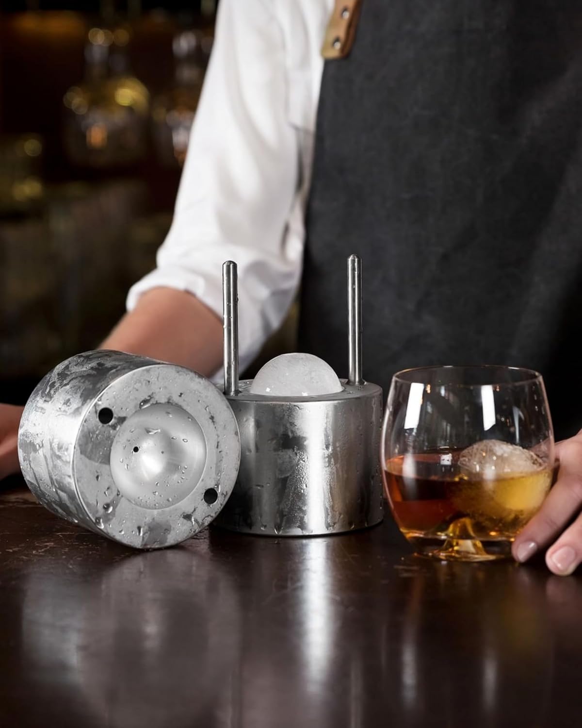 Aluminum Ice Sphere Press 55mm - Clear Ice Ball Maker - Gadget by Extoril