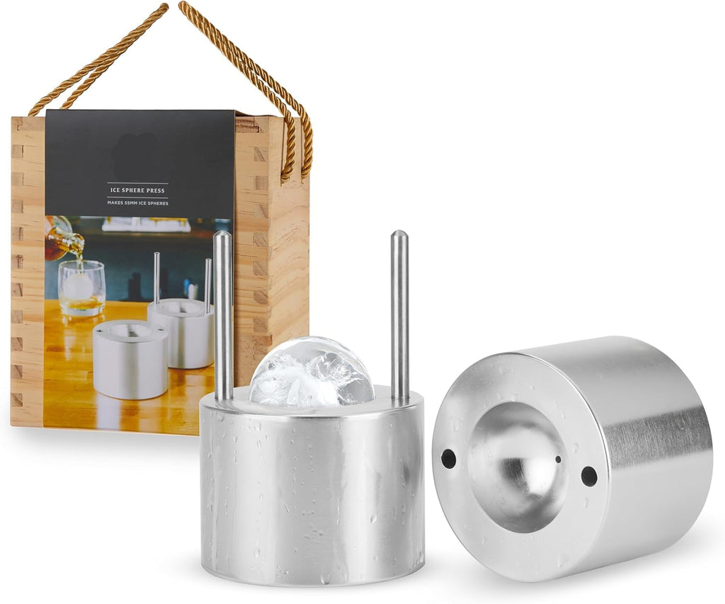 Aluminum Ice Sphere Press 55mm - Clear Ice Ball Maker - Gadget by Extoril