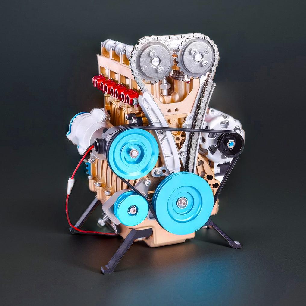 DIY Full Metal 4 Cylinder Car Engine Assembly Kit - DIY Engine Model by Extoril