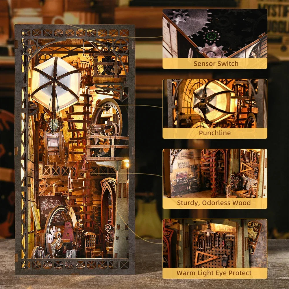 Diy Book Nook Shelf - Uncle Peter's Steampunk Warhouse - DIY Booknooks by Extoril