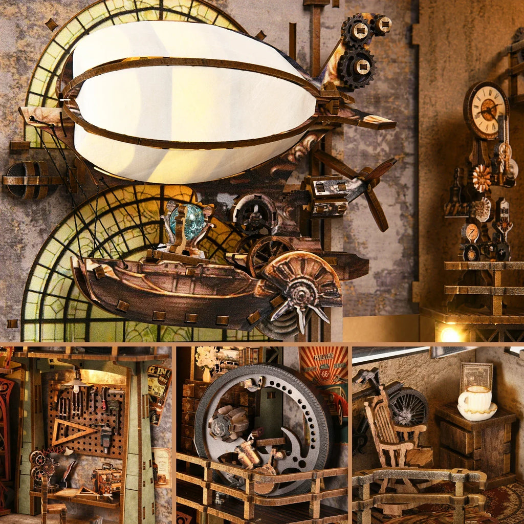 Diy Book Nook Shelf - Uncle Peter's Steampunk Warhouse - DIY Booknooks by Extoril