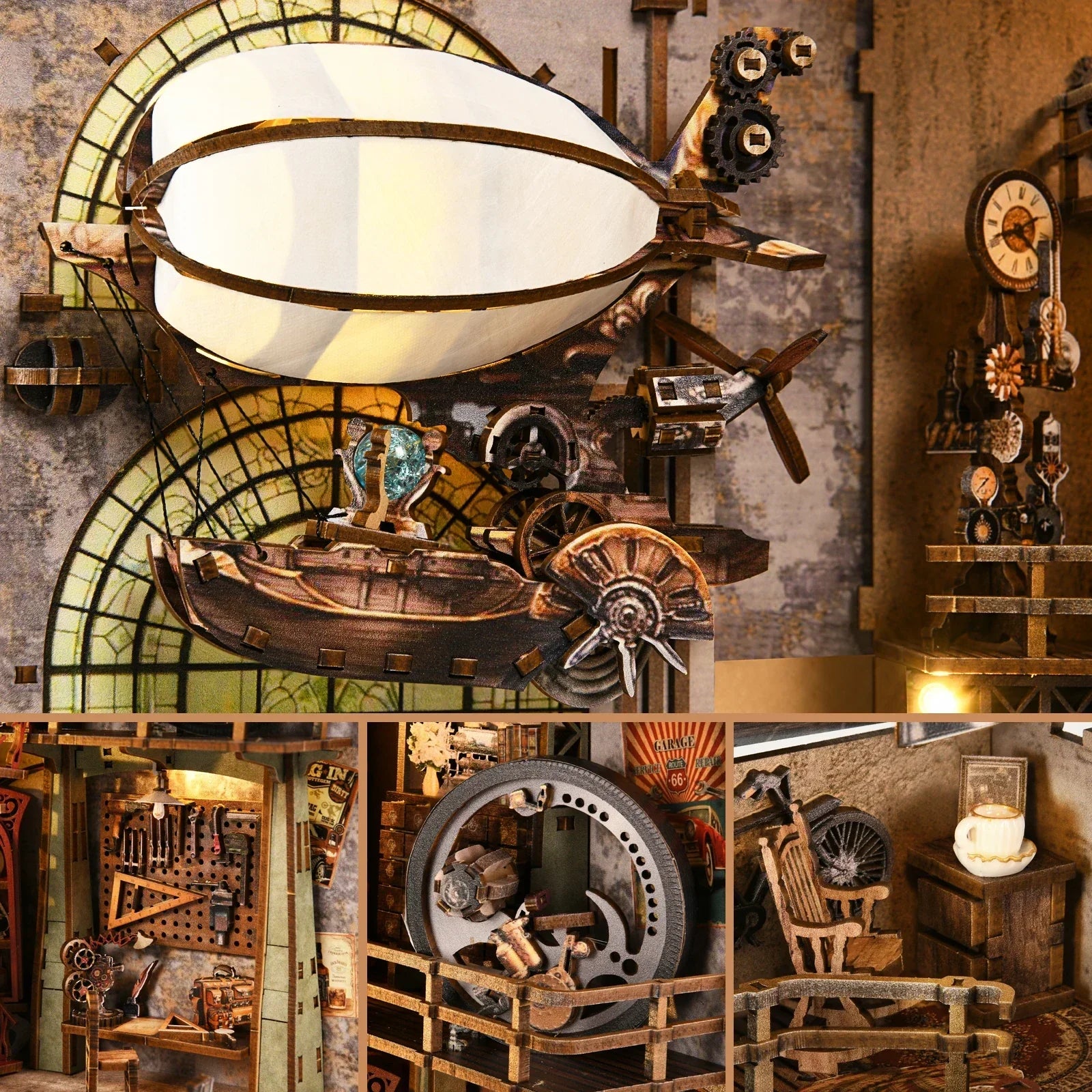 Diy Book Nook Shelf - Uncle Peter's Steampunk Warhouse - DIY Booknooks by Extoril