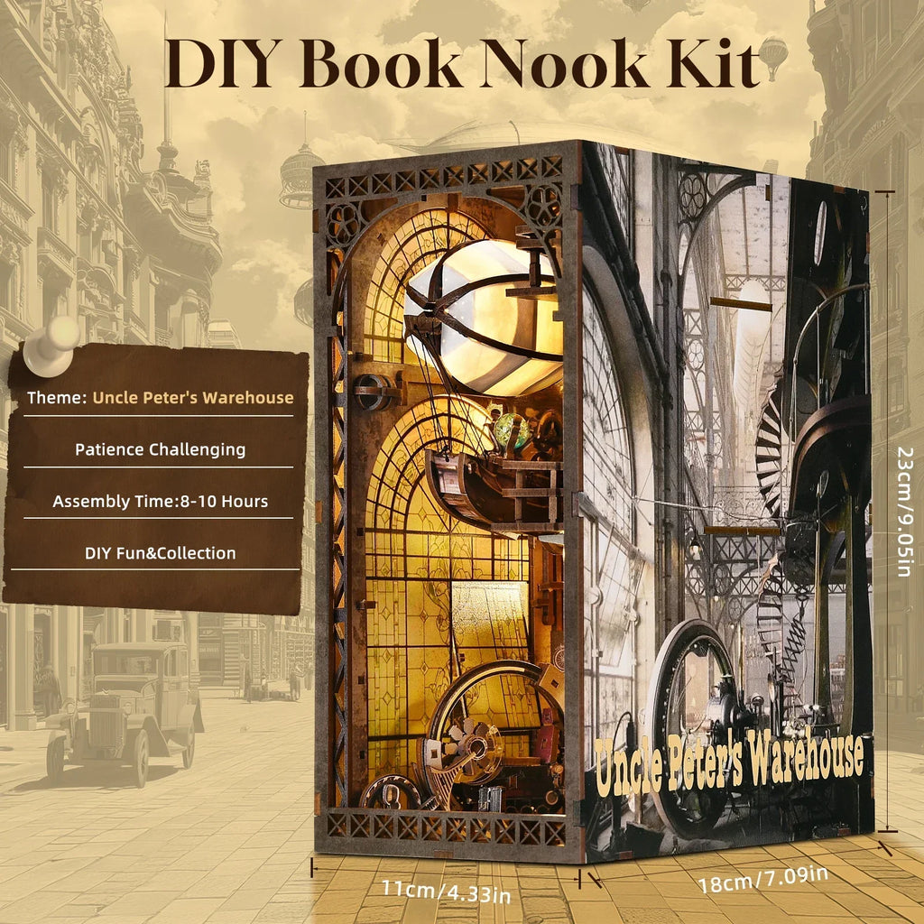 Diy Book Nook Shelf - Uncle Peter's Steampunk Warhouse - DIY Booknooks by Extoril